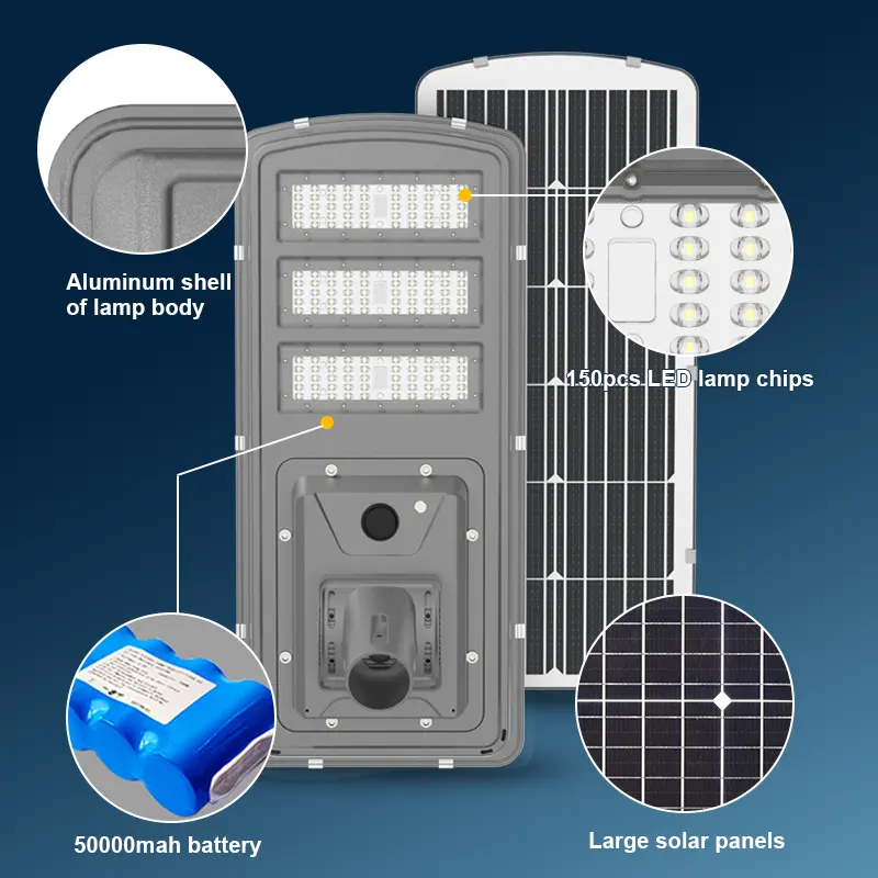 IP65 Waterproof High Lumen 300W-600W Aluminum Integrated LED Solar Street Light for Road Outdoor All in One Solar Light