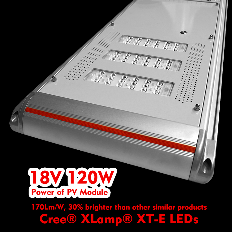 Timer Control Lighting 100W Battery Power Panel Lights System Outdoor Dimmable Integrated Led Solar Street Light