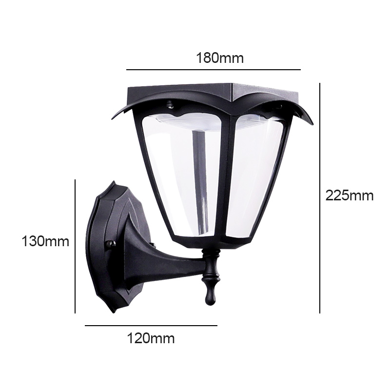 Aluminum Solar Wall Lights Garden Outdoor Waterproof Compound Fence LED Lamp for Home