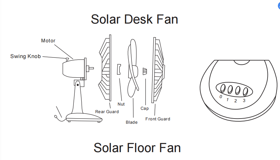 12W Rechargeable standing fan floor solar fan with solar panel Built-in lithium battery and USB solar rechargeable fan