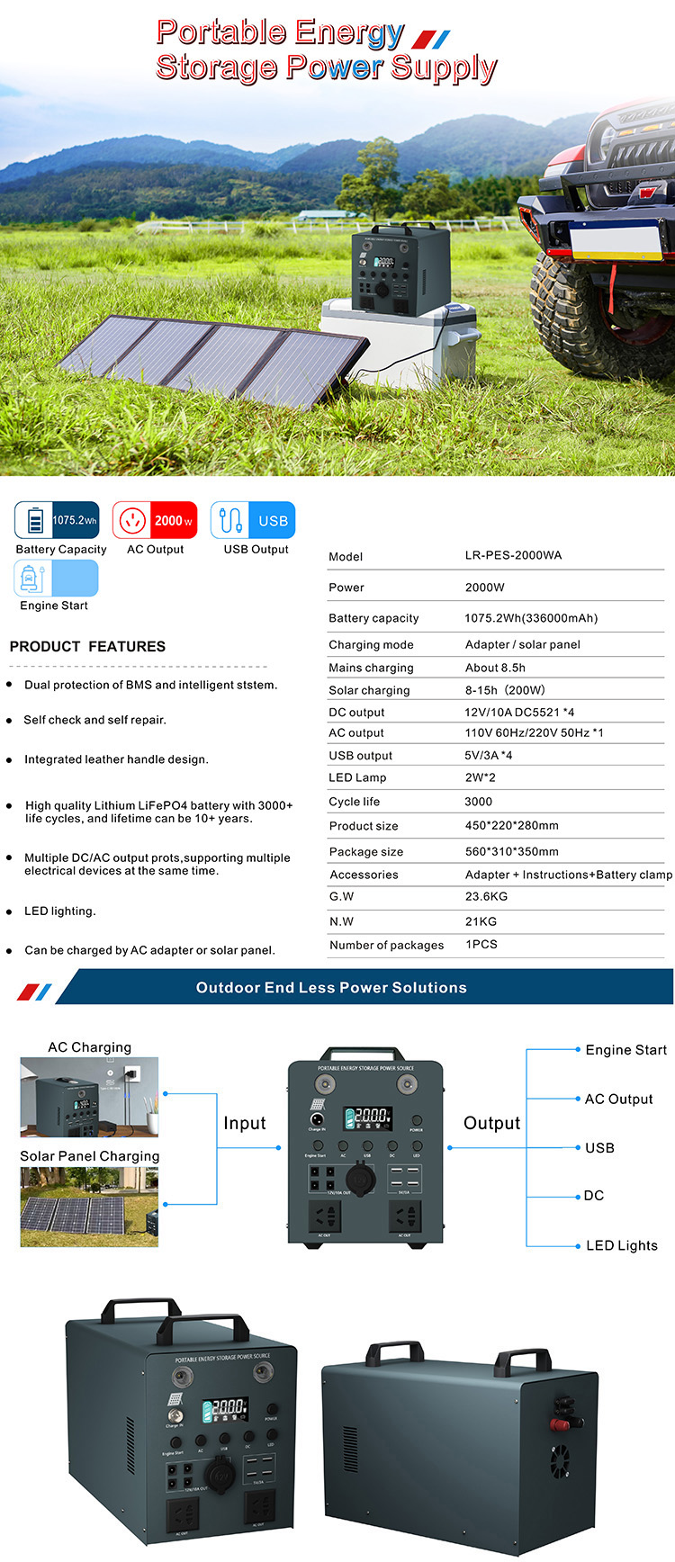 outdoor Solar Energy Battery Storage System