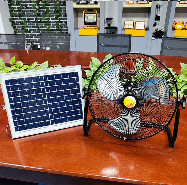 12V DC solar energy power battery portable rechargeable floor fan Stand Angle Adjustable Recharge Portable Solar Panel Table Fan