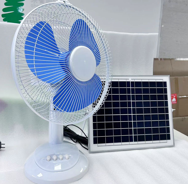 Wholesale Energy Saving Large Capacity Battery 10 Inch Portable Rechargeable Solar Charging With Panel Desk Table Fan
