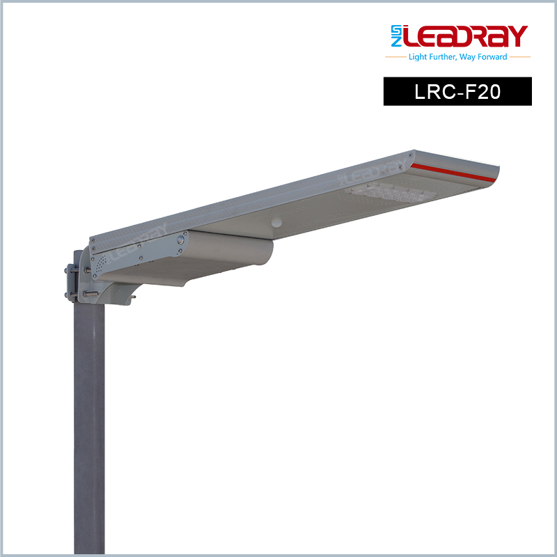 20W All In One Solar Street Lights Aluminum Housing Sensor Time Control Whole Night Light Smart