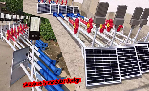 Farola solar comercial Estructura de alta calidad con diseño modular Farola solar dividida