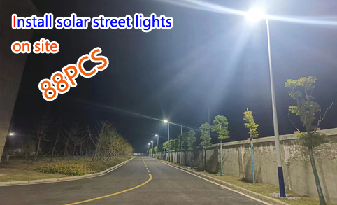88 farolas solares para iluminación rural comunitaria, ingeniería de iluminación, instalación en el sitio