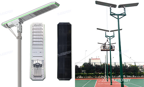 Farola solar LED IP65, resistente al agua, flujo luminoso de 10800 lm, 30 W-120 W, para exteriores, sistema de alumbrado público solar.