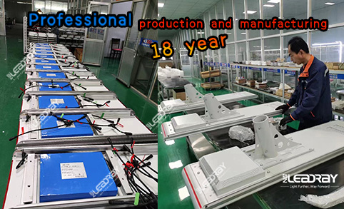 LEADRAY tiene 18 años de experiencia profesional en la producción de farolas solares.
