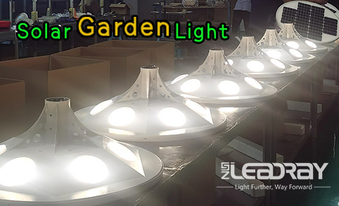 Farola solar LED redonda con forma de OVNI, impermeable, para exteriores, con sensor solar, para jardín y cuadrada, Leadray