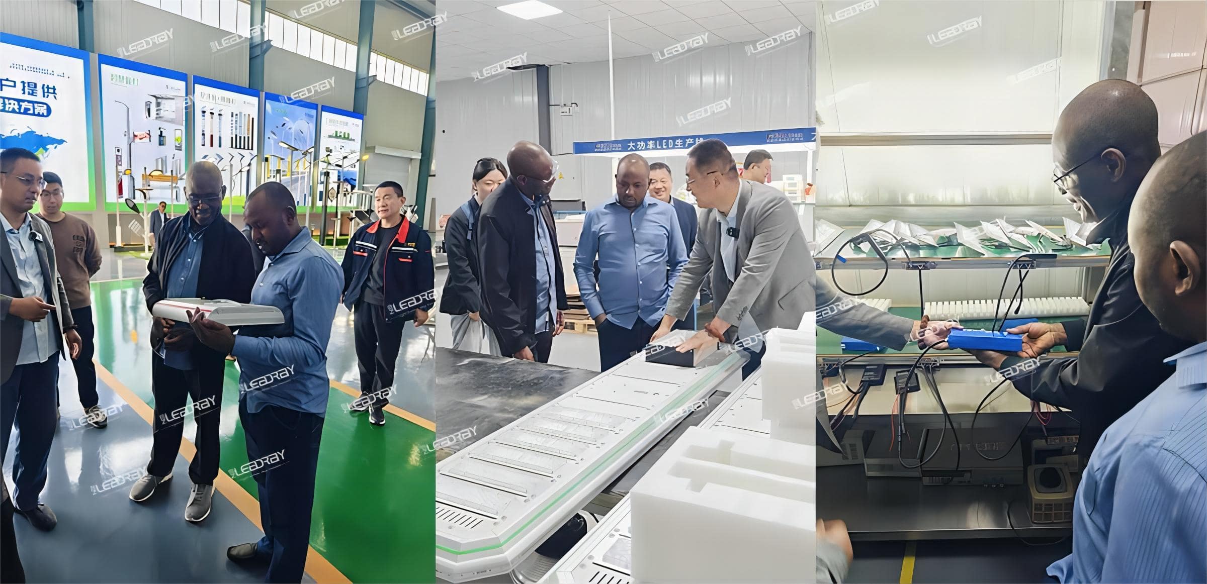 Los clientes nigerianos participaron en la visita de cada eslabón clave de nuestras farolas solares.