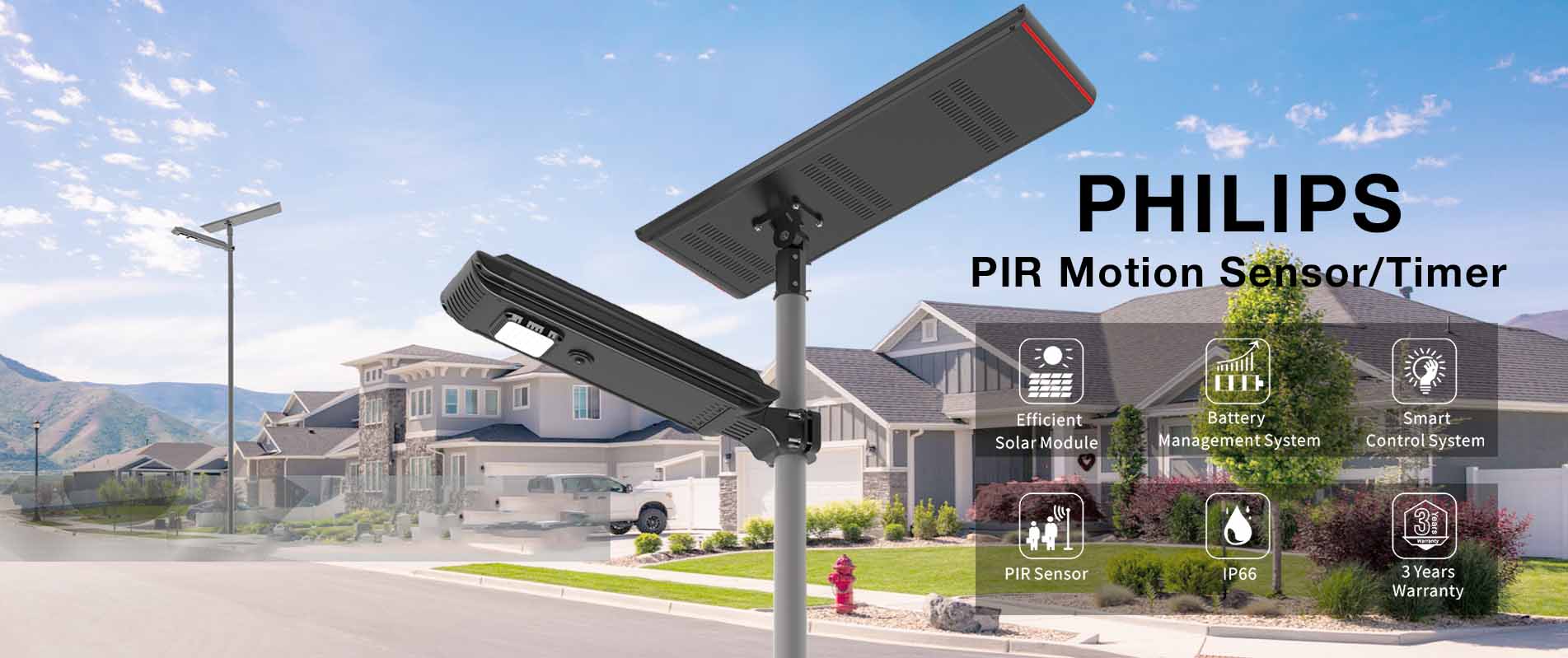 Farola solar LED integrada todo en dos, impermeable, para exteriores, 40 W, 60 W