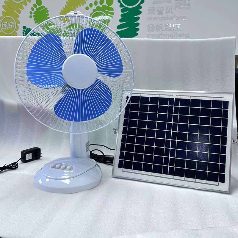 OEM ODM save energy solar fan rechargeable 12000mAh lithium battery 3 speed 15w solar panel dc fan