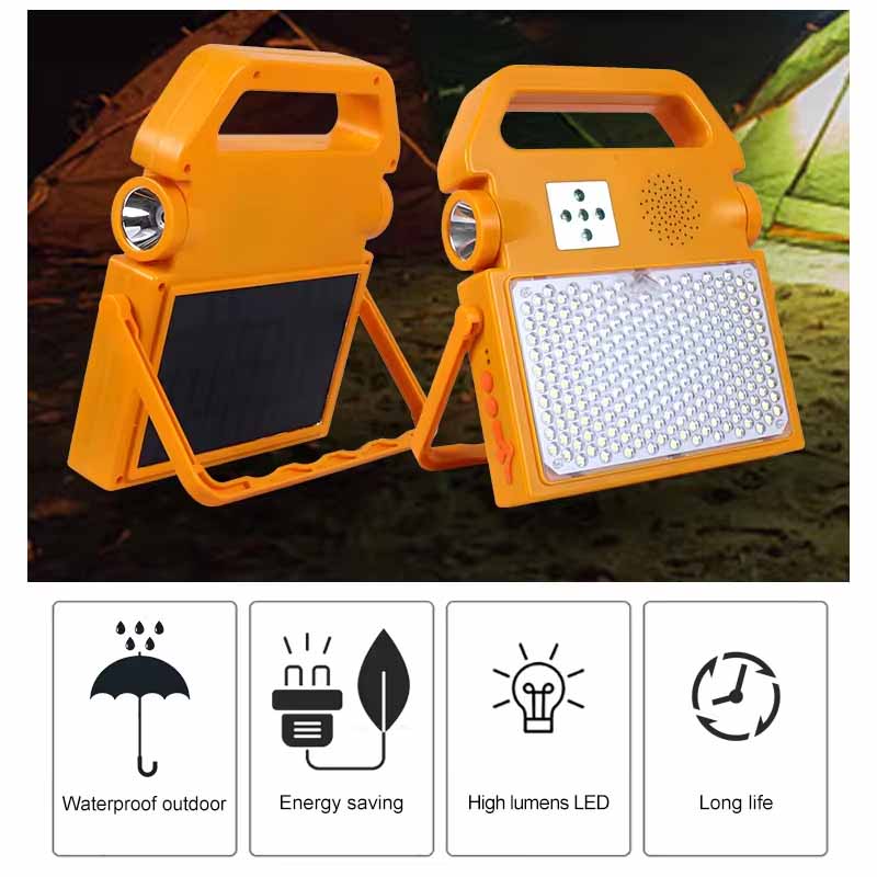 Solar powered flood lights charging to phone 50w 60w 80w 100w 150w 200w with bluetooth speaker cheap solar flood light