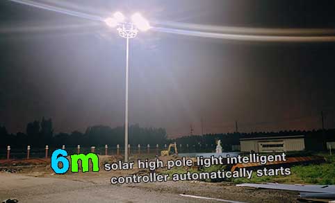El controlador inteligente de luz solar de poste alto de 6 m se inicia automáticamente