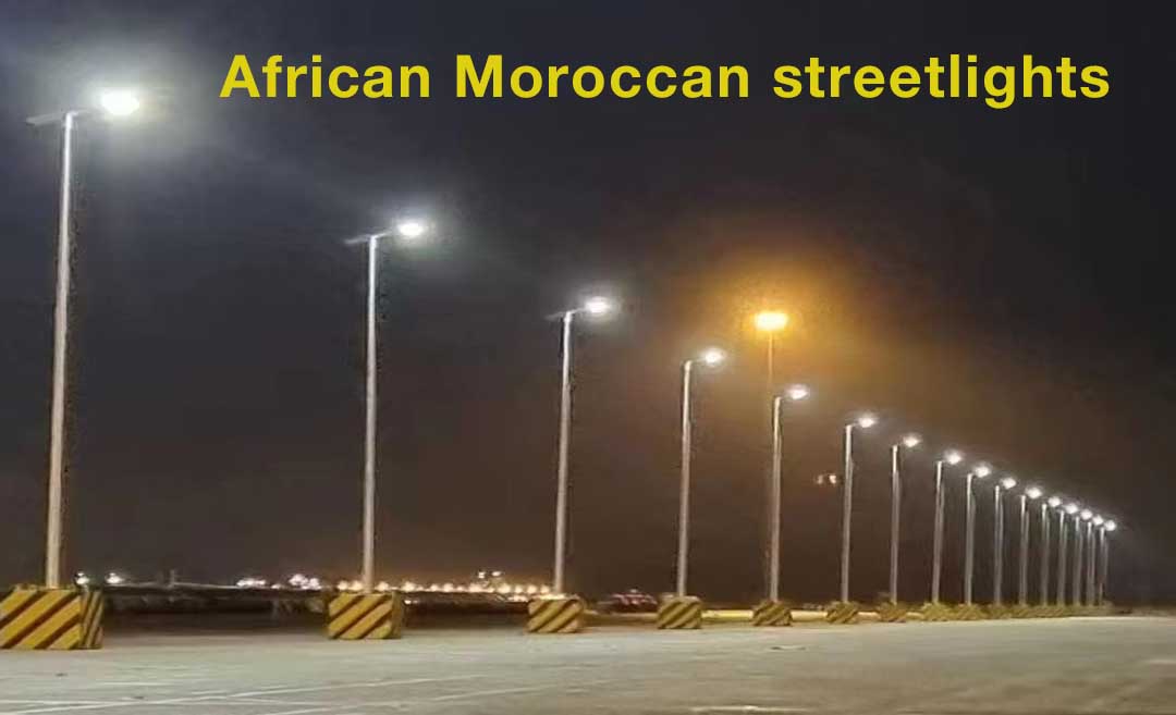 100W street lights installed on Moroccan roads in Africa