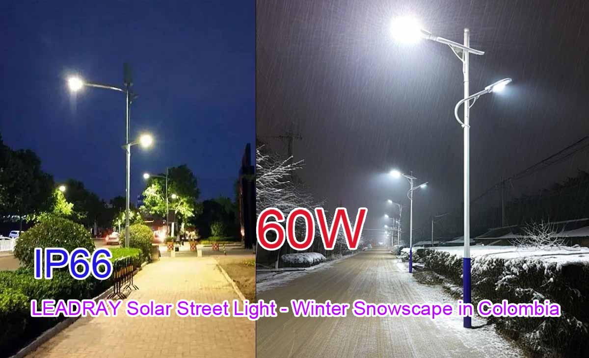 Winter solar street lights in Colombia