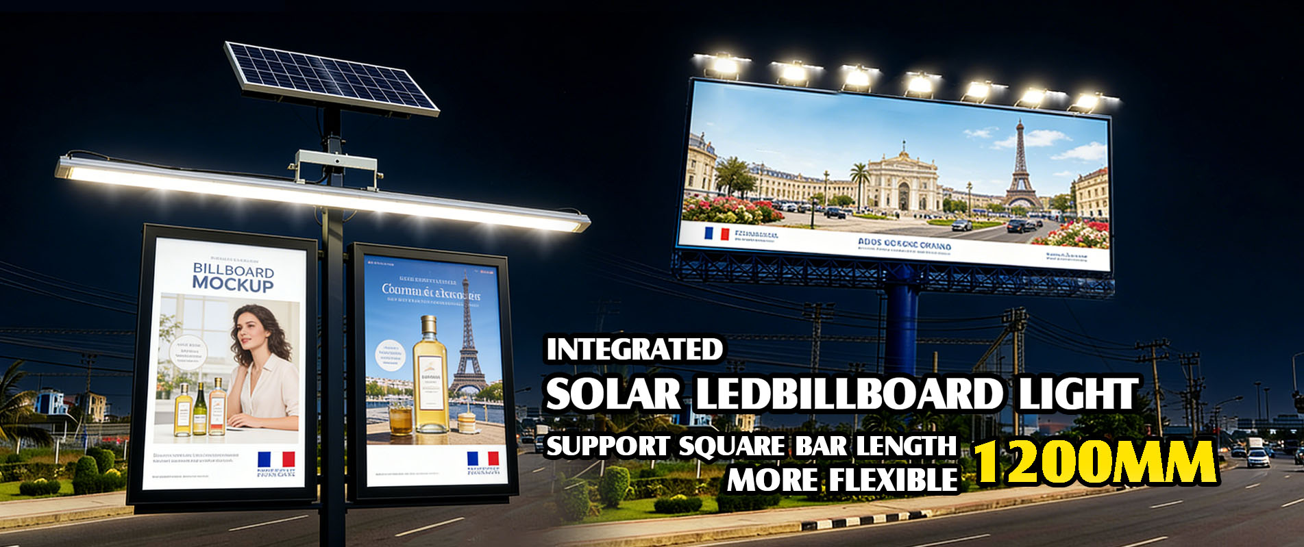 Farola solar LED todo en uno de 80 vatios con iluminación de pared IP65 resistente al agua y súper brillante