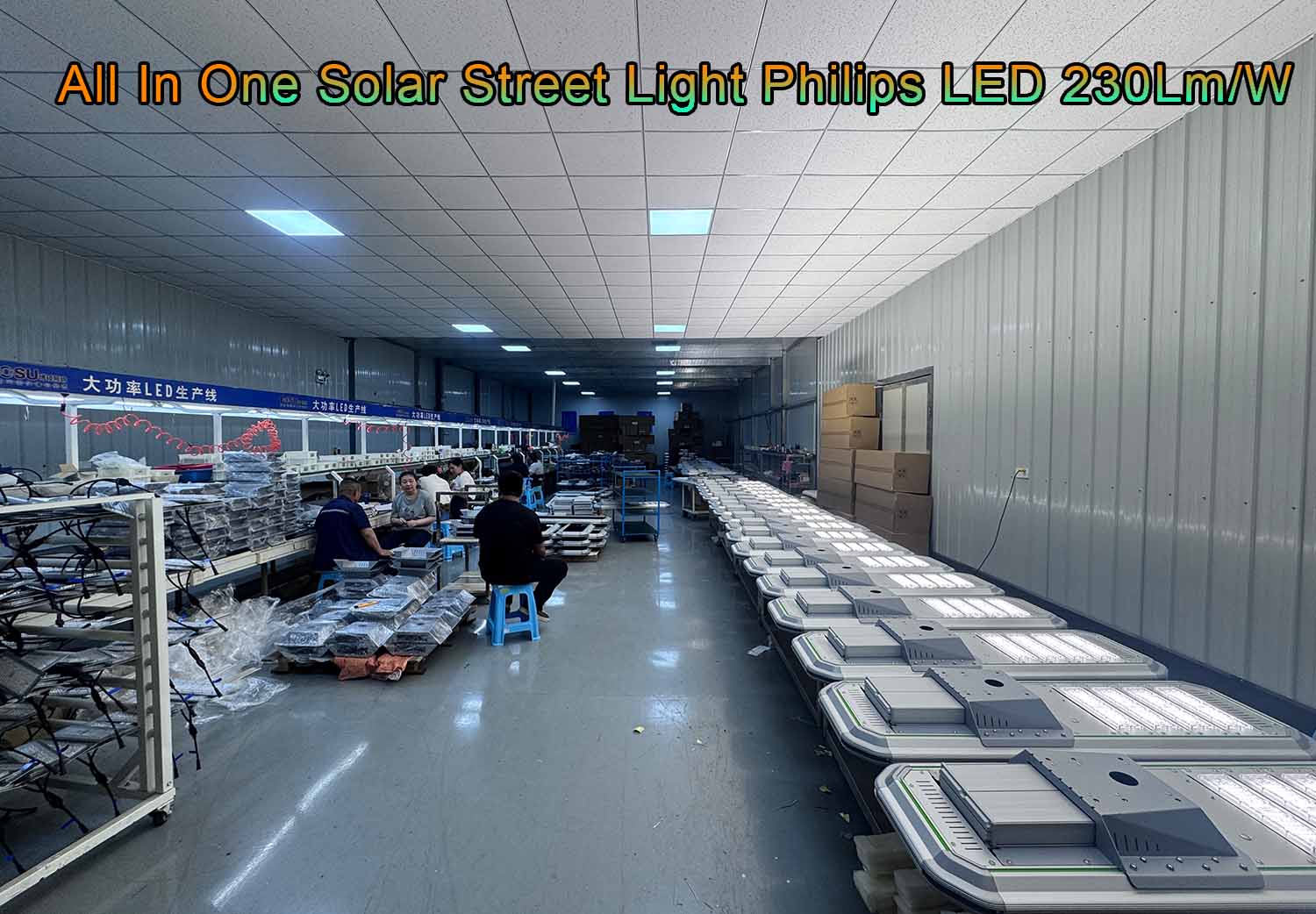Farola solar todo en uno Philips LED 230Lm/W con batería LiFePO4 y respaldo de 3 a 5 días contra la lluvia para proyectos de carreteras municipales en Israel.