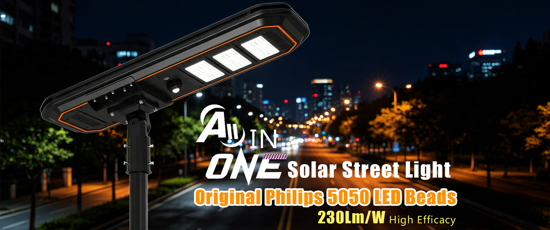 Controlador de carga inteligente de aluminio para exteriores, luz solar de calle dividida de 80 W