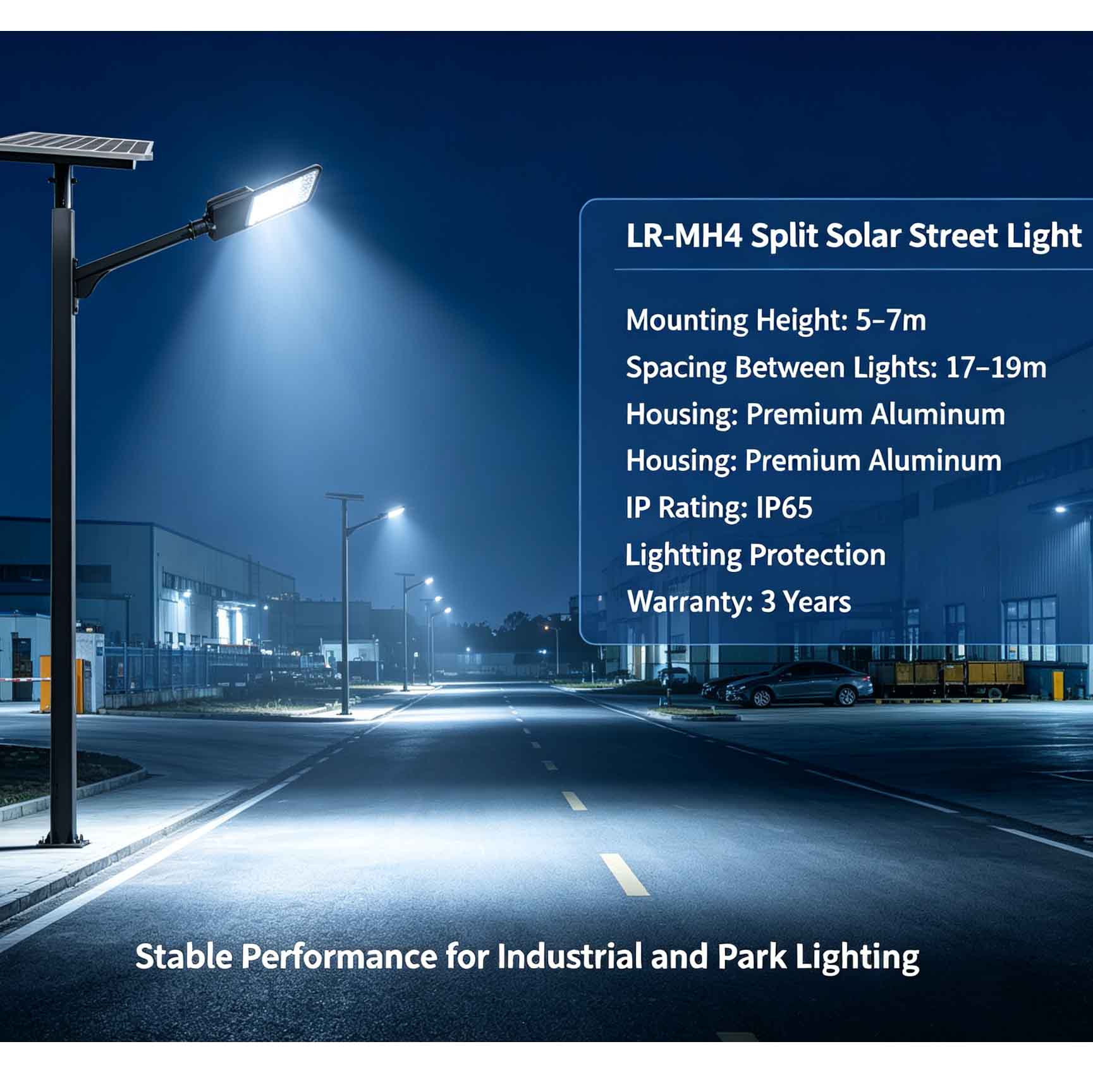 Split Solar LED Street Light 20W/40W, Philips 5050 Chips, Die-Cast Aluminum Solar Road Light for Municipal Village Lighting Project